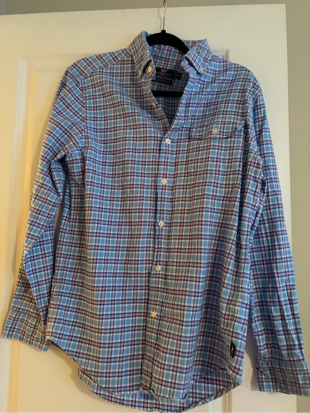 Vineyard Vines Light Blue Plaid Button-Down Shirt